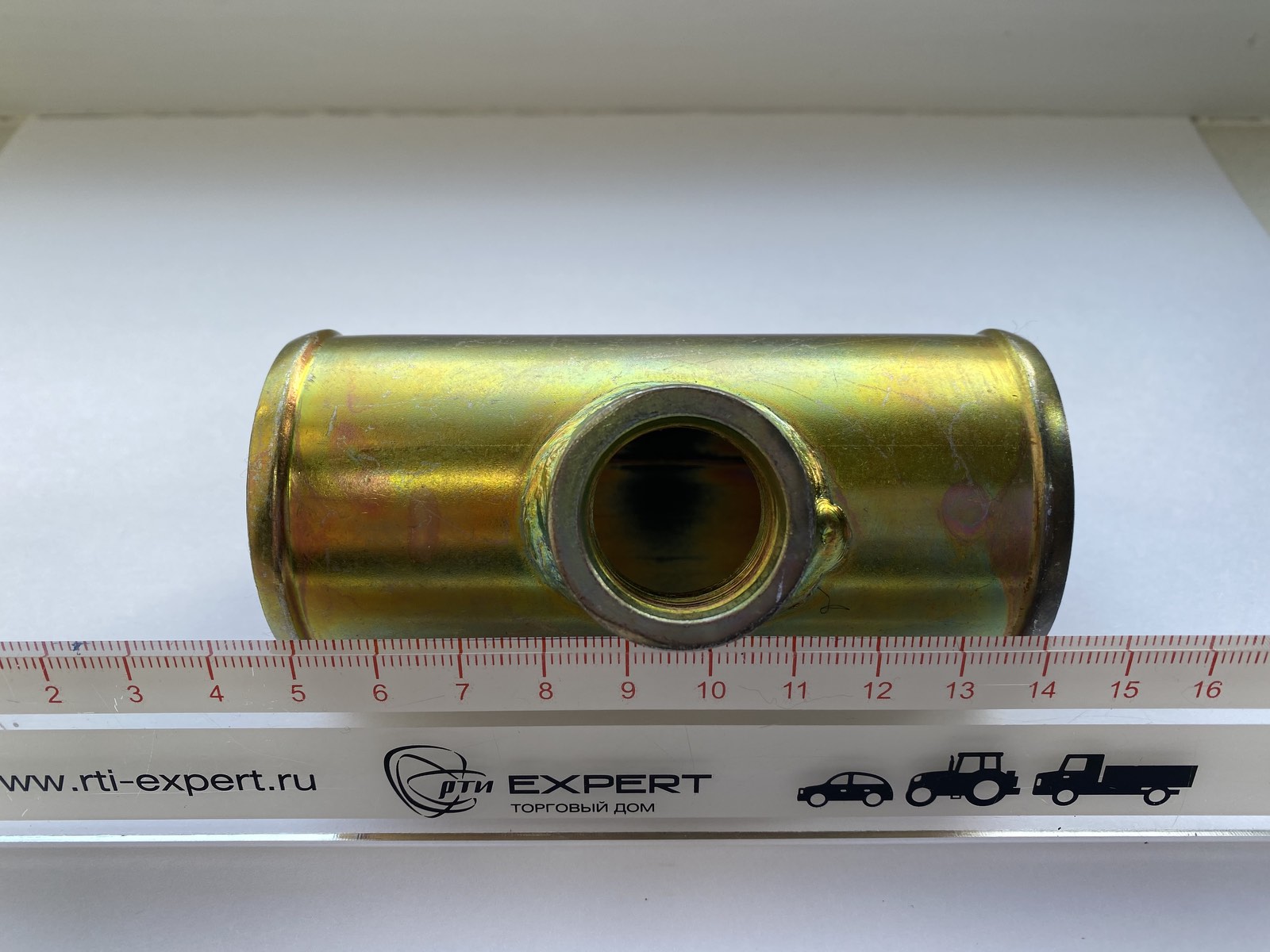 Патрубок радиатора подводящий металлический, прямой, под датчик ГАЗ-3102 D=45мм, L=100мм												