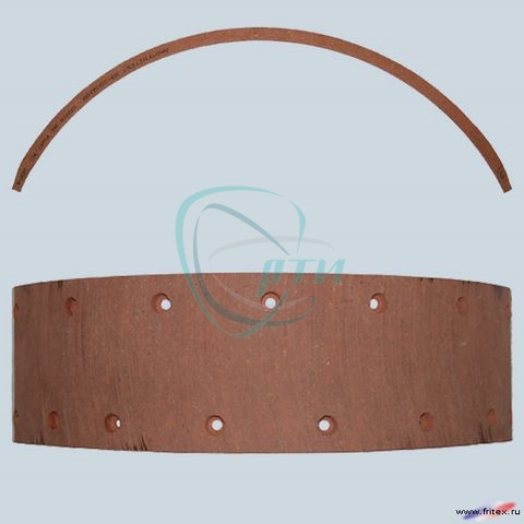 Накладка тормозная Г-53, ПАЗ зад.длин.(асбестовая) сверл.