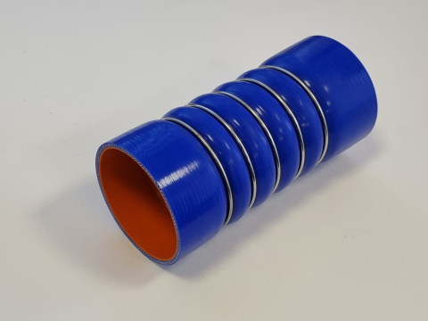 Патрубок интеркулера d100, L240CR 6/7 (силикон, с металлическими кольцами)