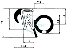 44 Уплотнитель проема двери ГАЗ-3110 зад. Уралэластотехника