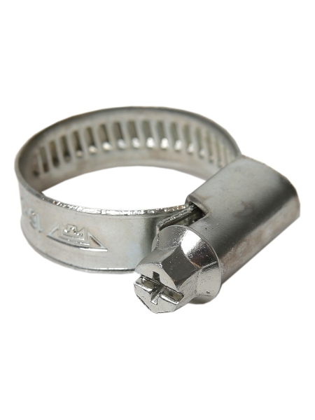 Хомут червячный 16-27/9 (цинковое хроматирование) Завод ТРУД