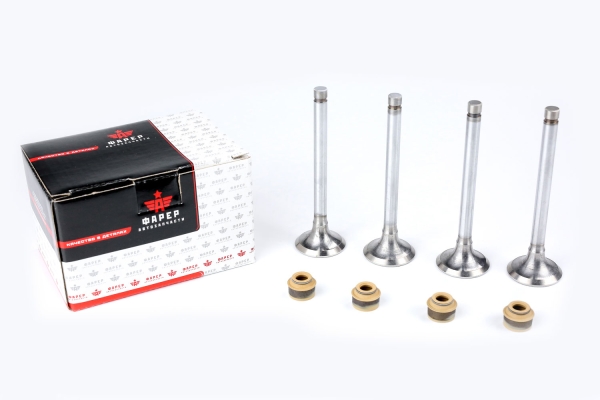 44 Клапана выпускные дв. 511,513,523,524 ОРИГИНАЛ (к-т с м/с колпачками) ФАРЕР