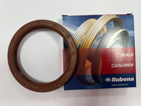 Сальник коленвала (зад.) 2108, ГАЗ,УАЗ дв.406,4216 (б) 80х100х10(к) Rubena