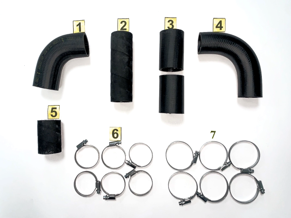 Патрубки радиатора ПАЗ (6 шт.) с хомутами ФАРЕР