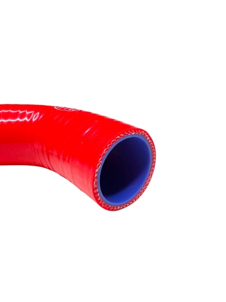 Патрубок радиатора нижний (D=38 mm, L=130 mm, угол 135) МТЗ-80 красный ПТП