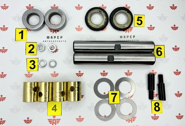 Шкворень Г-53, 3307, 3309 в сборе с подшипниками (комплект) ФАРЕР