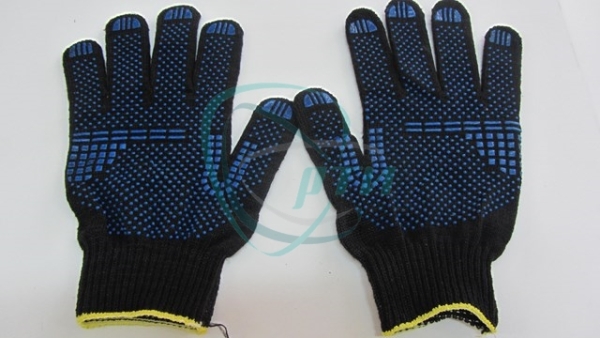 Перчатки х/б 5-и нит. с ПВХ плот.200 (чёрные)