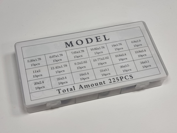 Набор резиновых колец 18 размеров, 225 штук