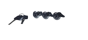 Личинки замка двери Газель NEXT (3 личинки, 2 ключа (хром)