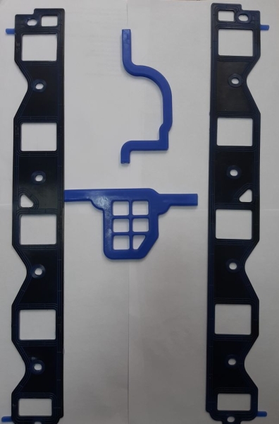 44 Прокладка под плиту ГАЗ-53 с каркасом (силикон) синий, компл 4 шт