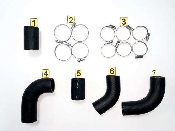 Патрубки радиатора УАЗ-452,469 дв.УМЗ-421 (100 л/с) (5 шт.) с хомутами ФАРЕР