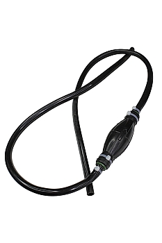 Насос для ручного переливания бензина в сборе (силикон, черный, 1,5м)