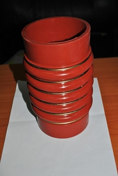 Патрубок интеркуллера Камаз ЕВРО (100х110*L210) 5 слоев  красный ПТП