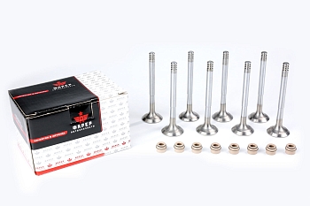 Клапана выпускные  дв. 405,406,409 ГАЗОВЫЕ (к-т 8 шт. с м/с колпачками) ФАРЕР