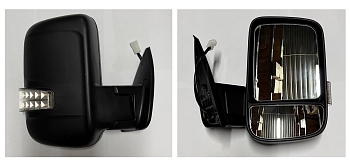 Зеркало заднего вида /Г-ль Бизнес/(одноногое) руч. привод, обогрев, с повт, тисненое (черное) пр.