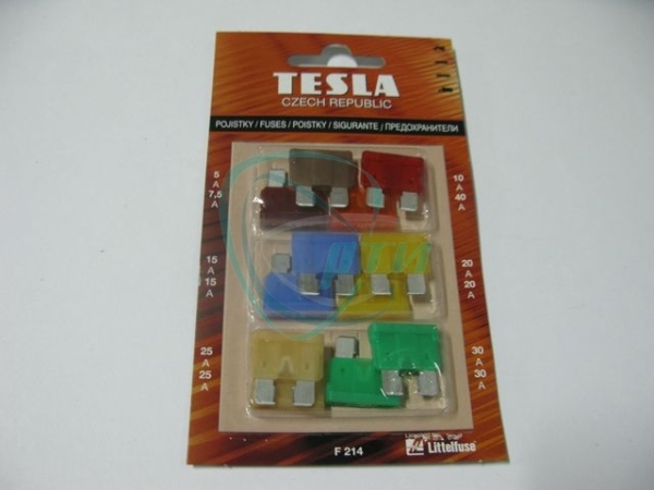 44 Предохранитель F 214 Тип FT(блистер 12 шт.5-1,7,5-1,15,-2,25-2,10-1,40-1,20-2,30-2) плоские