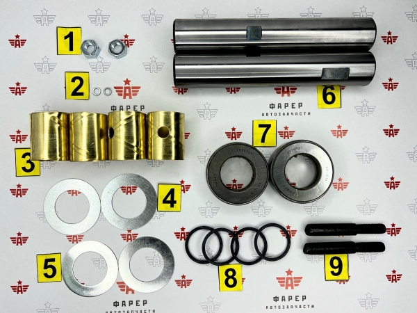 Шкворень ПАЗ-3205 мост КААЗ, ЗИЛ-130 в сборе (комплект) ФАРЕР