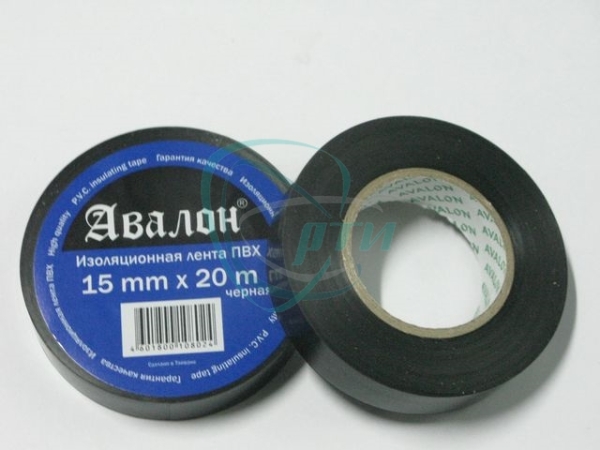 Изолента 15х20м (черная) Авалон
