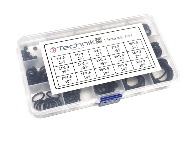 Набор резиновых колец 15 размеров, 250 штук, 1.9 мм