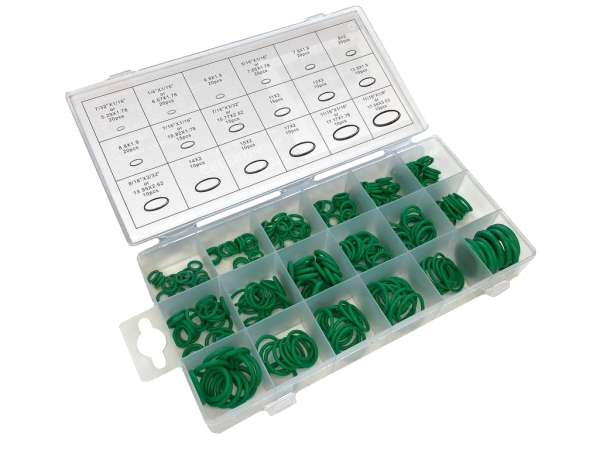 Набор резиновых колец 15 размеров, 150 штук (фторкаучук)