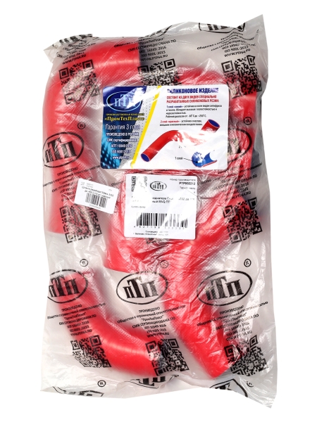 Патрубки радиатора ГАЗель 3302 дв. 406 (к-т 5 шт.) красный ПТП	