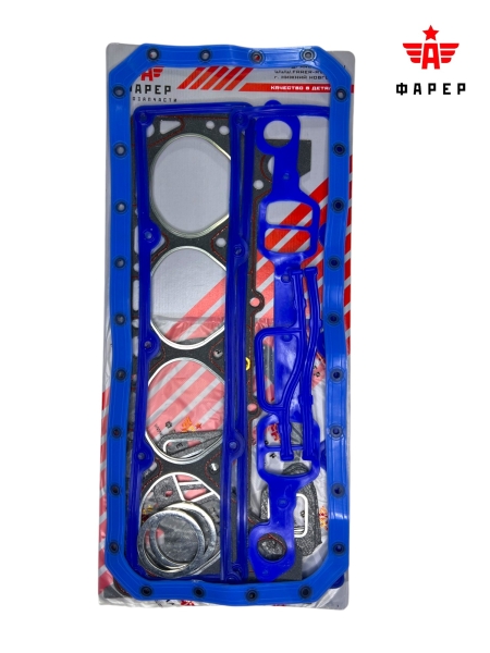 Комплект прокладок дв. ЗИЛ-130 ЛЮКС (полный) силикон, ПГБ с герм, паронит 0.8 32 шт. ФАРЕР