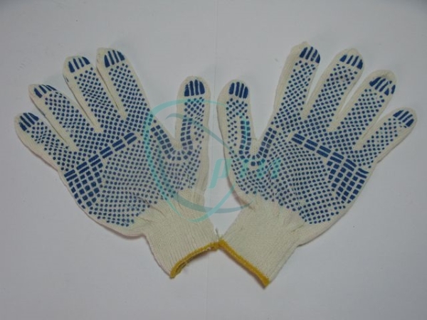 Перчатки х/б 4-х нит. с ПВХ плот.180 (белые)