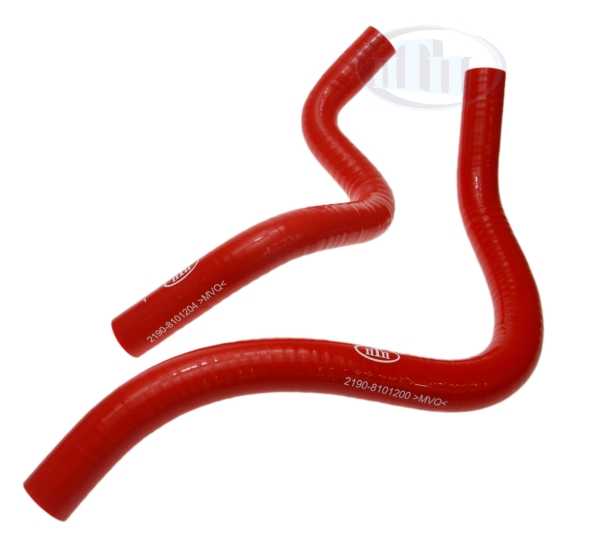 Патрубки отопителя ВАЗ 2190 красн. (к-т 2 шт.)