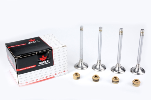 Клапана выпускные дв. 402,417,421ОВЫЕ (к-т 4 шт с м/с колпачками) ФАРЕР