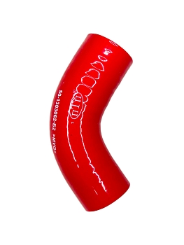 Патрубок радиатора нижний (D=38 mm, L=130 mm, угол 135) МТЗ-80 красный ПТП