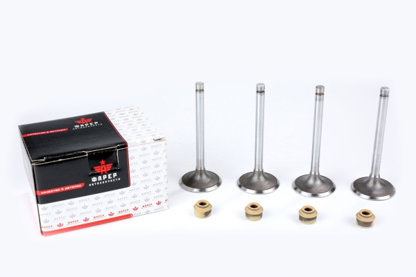 Клапана впускные дв. 417, 421 ОРИГИНАЛ (к-т 4 шт. с м/с колпачками) ФАРЕР