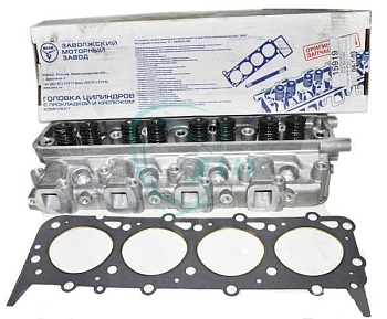 Головка блока цилиндров Г-53,66,ПАЗ дв. ЗМЗ-511, 513 в сборе с прокладкой и крепежом